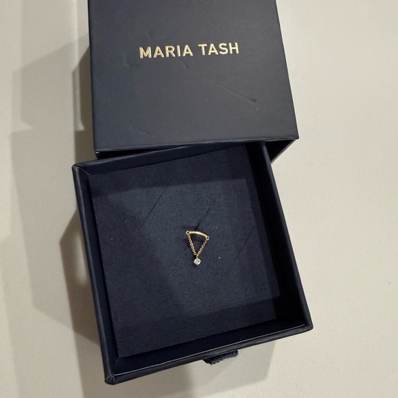 Maria Tash prong set diamond drape threaded stud hidden helix earring - Picture 5 of 8